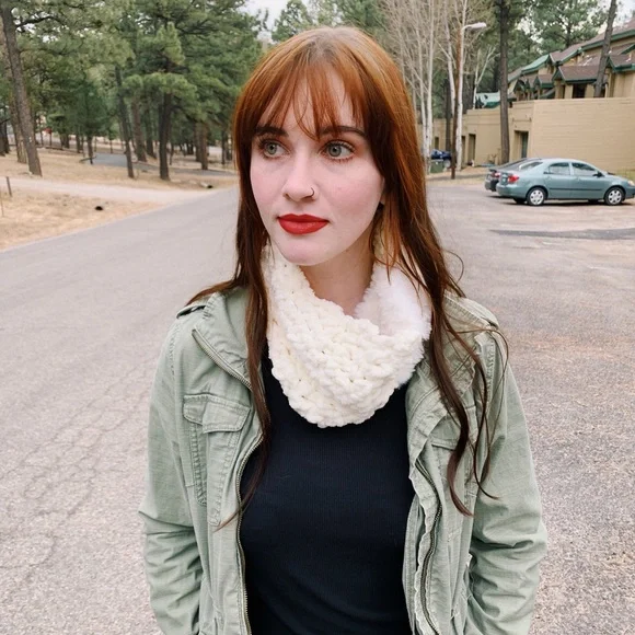 Multi Textured Soft and Warm White Cowl! Winter Infinity Scarf - Picture 3 of 3